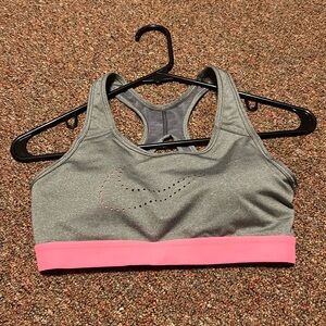 Nike Dri Fit Small Pink and Gray Sports Bra